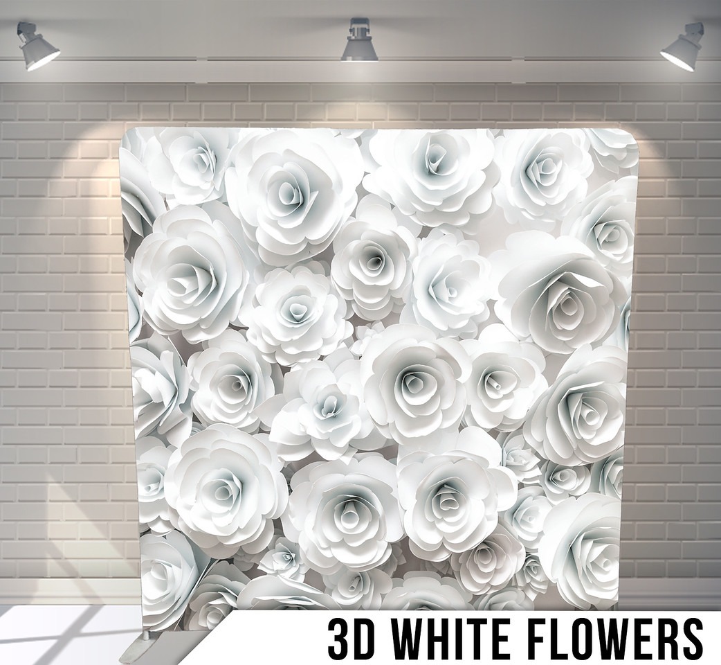 3d white flower backdrop image